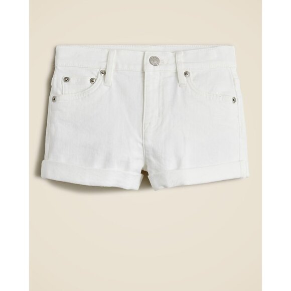 J CREW Girls White Cuffed Denim Shorts Sz 6 NEW NWT - Picture 1 of 4